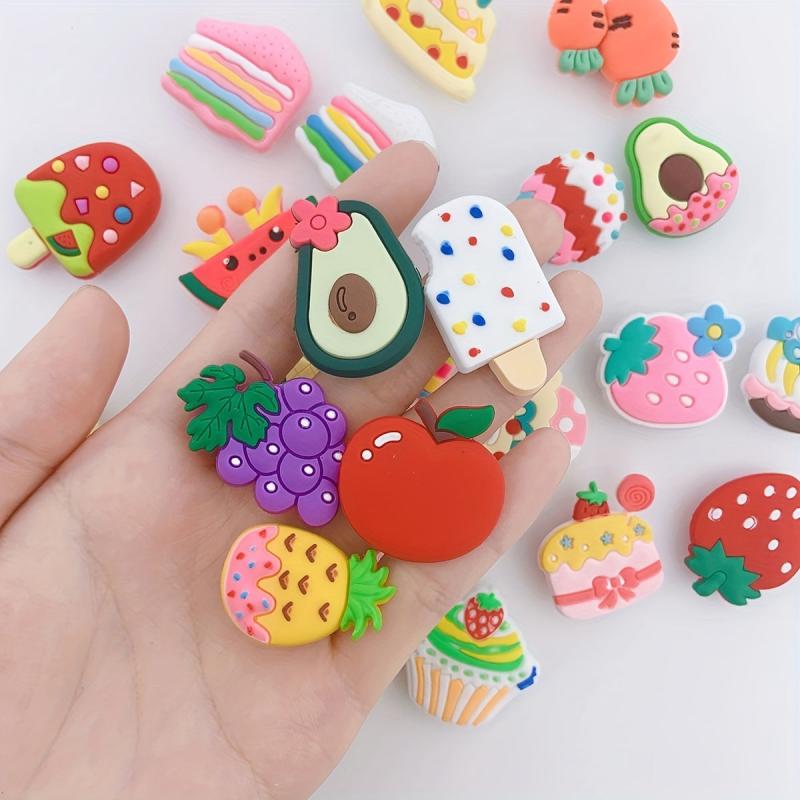 24pc Avocado Grape Shoe Charms Fruit Series Shoe Buckle DIY Decoration