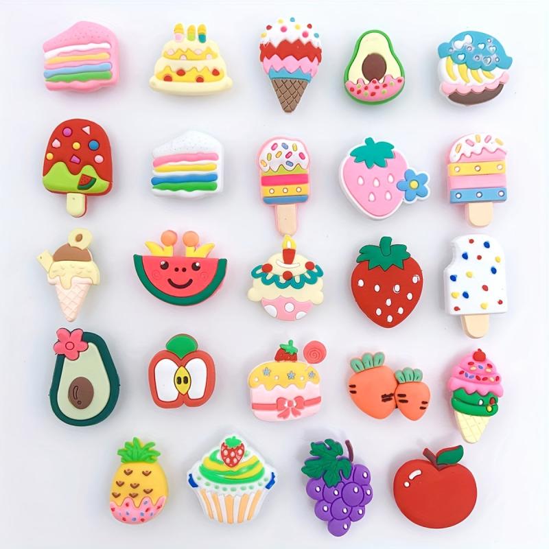 24pc Avocado Grape Shoe Charms Fruit Series Shoe Buckle DIY Decoration