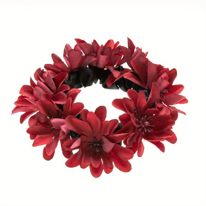 Boho Flower Hair Tie Ponytail Holder Hair Accessories