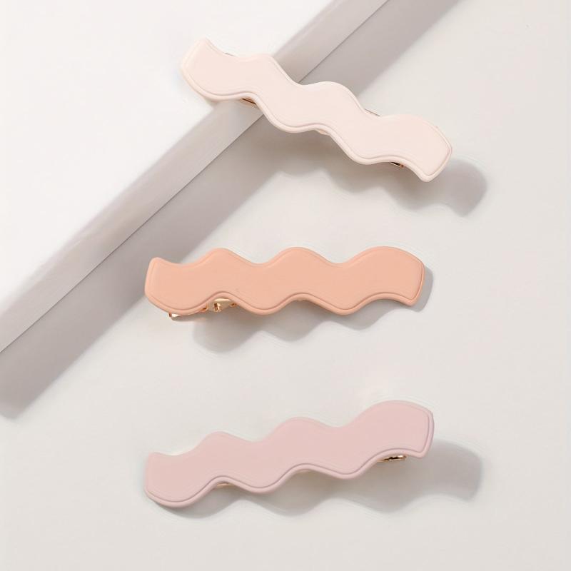 3pcs Candy Wavy Hair Clip Duck Billed Clip for Side Hair Bang Braids Women