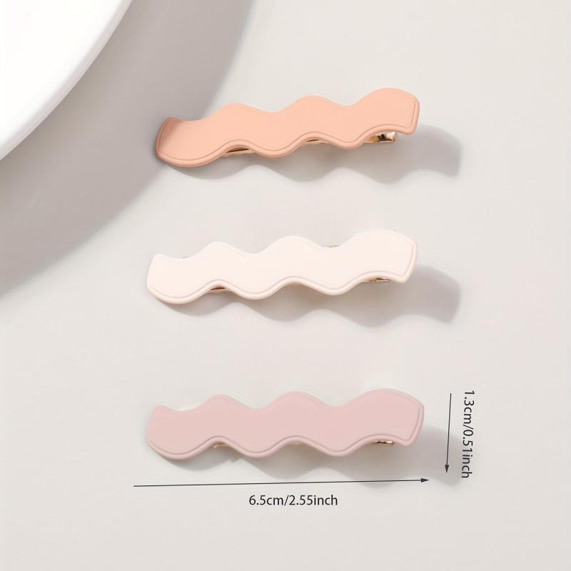 3pcs Candy Wavy Hair Clip Duck Billed Clip for Side Hair Bang Braids Women