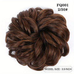 Curly Synthetic Messy Chignon Brown Hair Bun