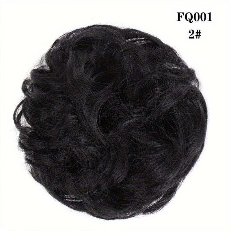 Curly Synthetic Messy Chignon Brown Hair Bun