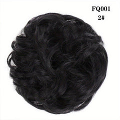 Curly Synthetic Messy Chignon Brown Hair Bun