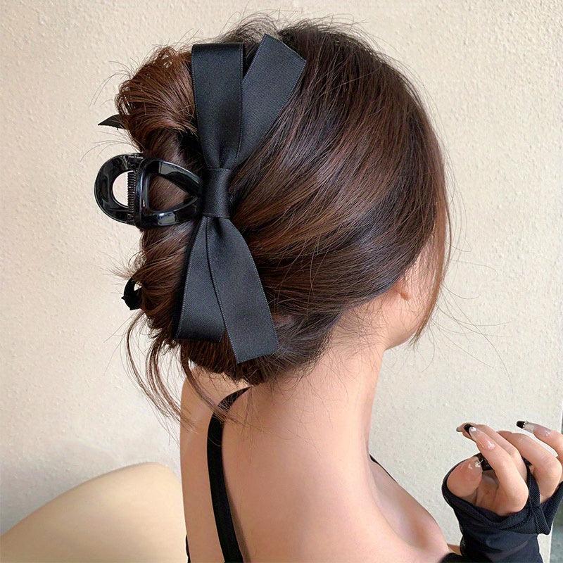 Bow Fabric Hair Claw Clip Non Slip Strong Hold Grip Hair Jaw Clip For Thick Hair