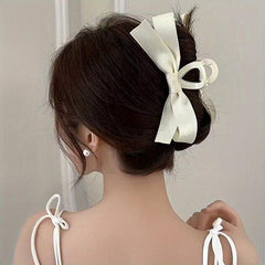 Bow Fabric Hair Claw Clip Non Slip Strong Hold Grip Hair Jaw Clip For Thick Hair