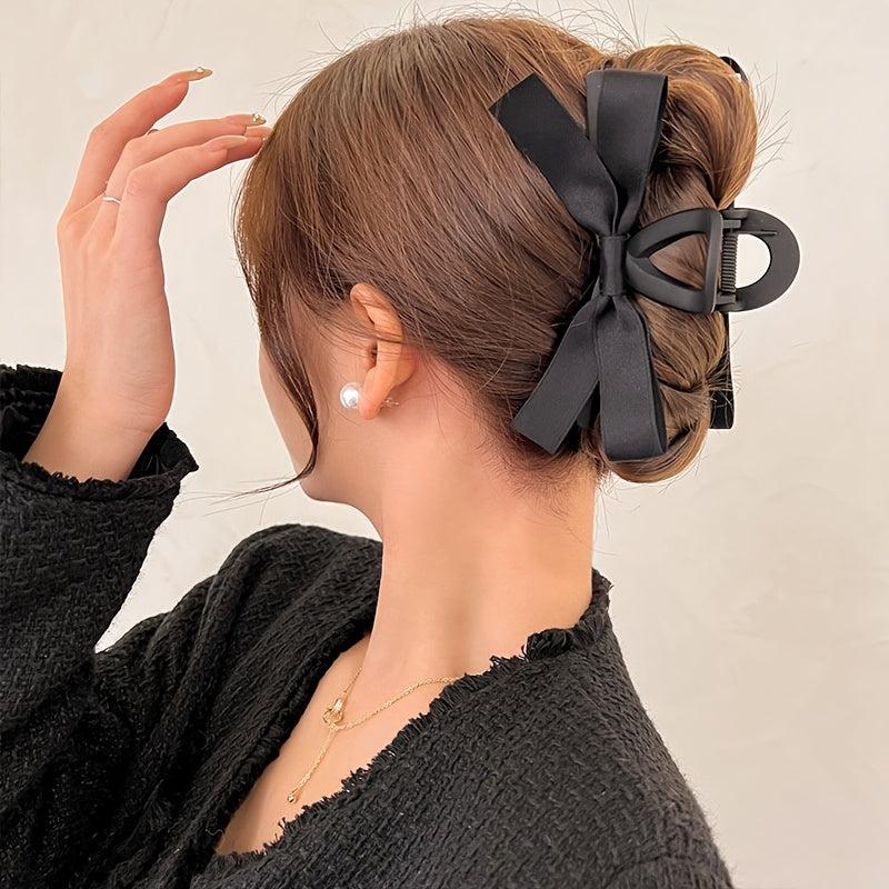 Bow Fabric Hair Claw Clip Non Slip Strong Hold Grip Hair Jaw Clip For Thick Hair