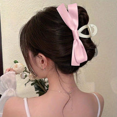 Bow Fabric Hair Claw Clip Non Slip Strong Hold Grip Hair Jaw Clip For Thick Hair