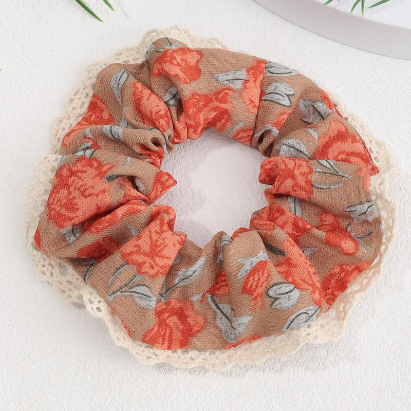 Bohemian Floral Large Scrunchie Hair Tie Lace Hair Rope