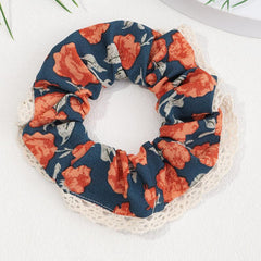 Bohemian Floral Large Scrunchie Hair Tie Lace Hair Rope