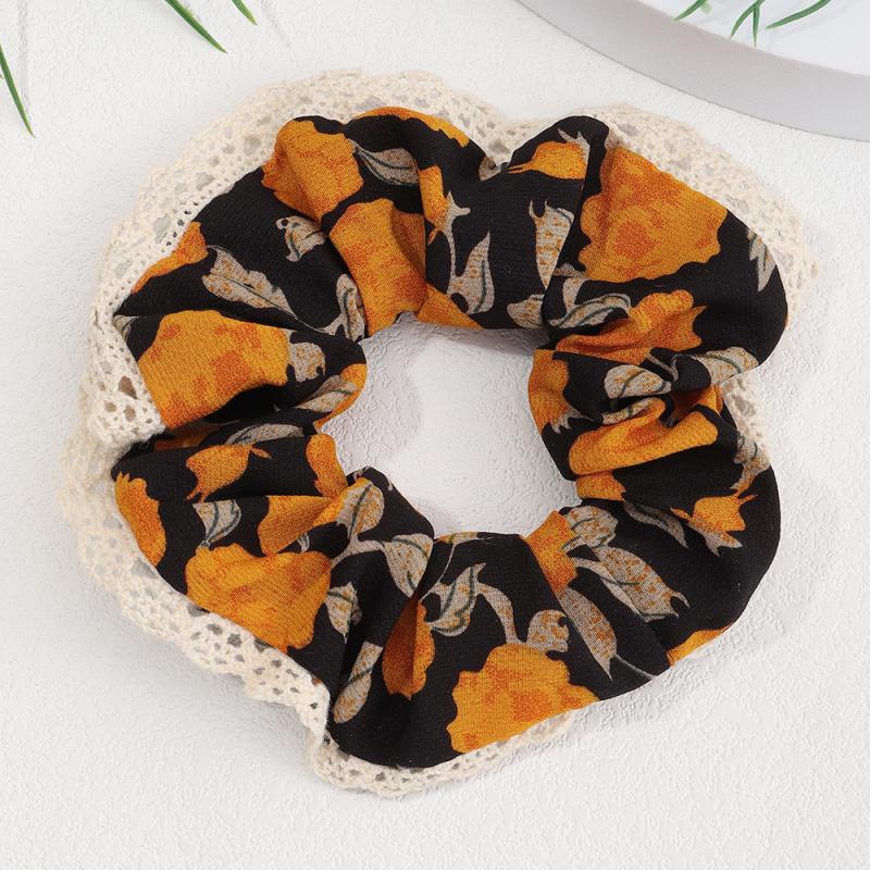 Bohemian Floral Large Scrunchie Hair Tie Lace Hair Rope