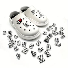 38pcs English Letters Shoe Charm Buckle Clogs Sandal Accessories