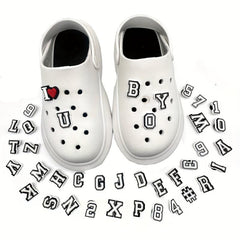 38pcs English Letters Shoe Charm Buckle Clogs Sandal Accessories