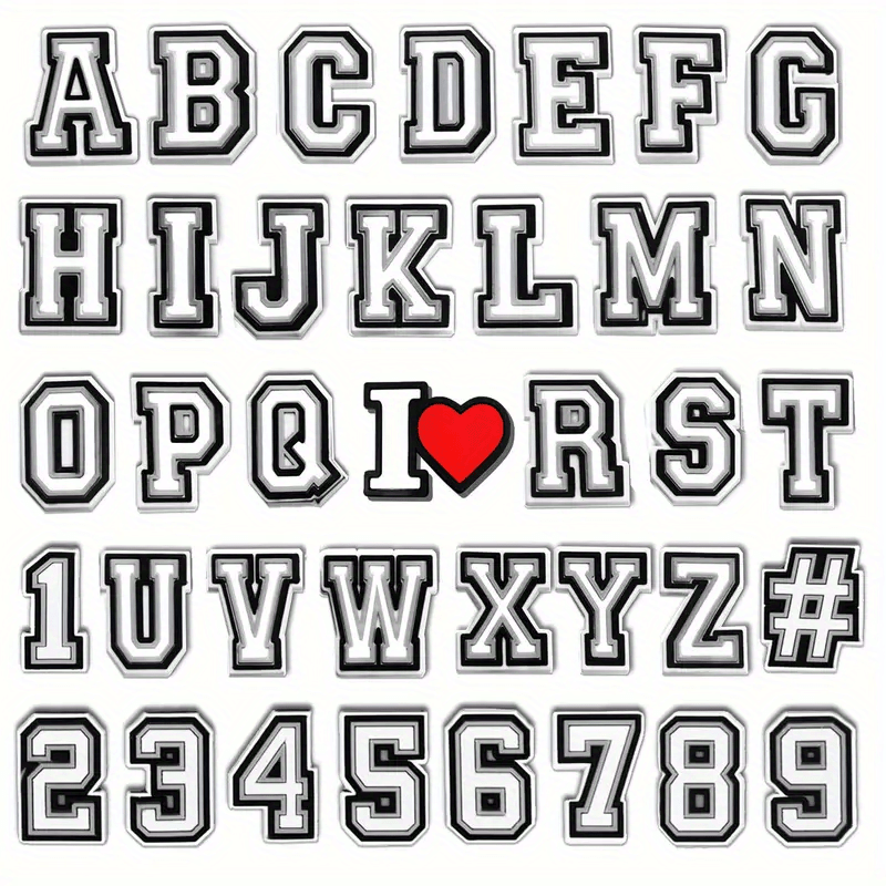 38pcs English Letters Shoe Charm Buckle Clogs Sandal Accessories