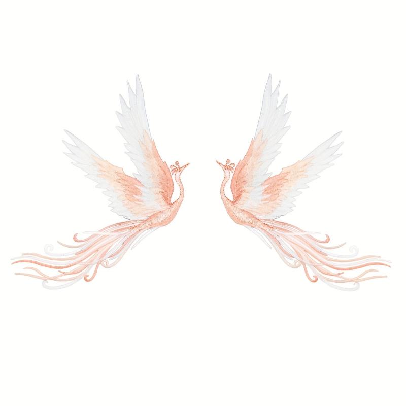 Phoenix Shape Embroidered Cloth Stickers DIY Decoration