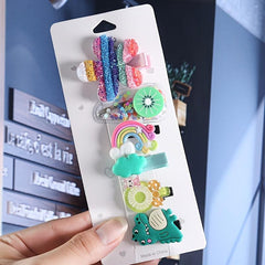 6pcs Cartoons Hair Clip Set Girls Hair Accessories Acrylic Hair Pins Headdress