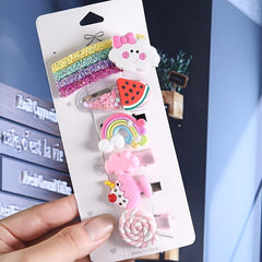 6pcs Cartoons Hair Clip Set Girls Hair Accessories Acrylic Hair Pins Headdress