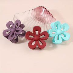 Frosted Hair Claw Hollow Flower Hair Claw Nonslip Ponytail Holder