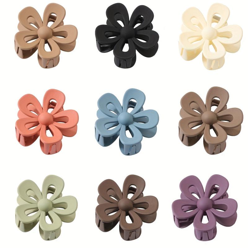 Frosted Hair Claw Hollow Flower Hair Claw Nonslip Ponytail Holder