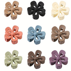 Frosted Hair Claw Hollow Flower Hair Claw Nonslip Ponytail Holder