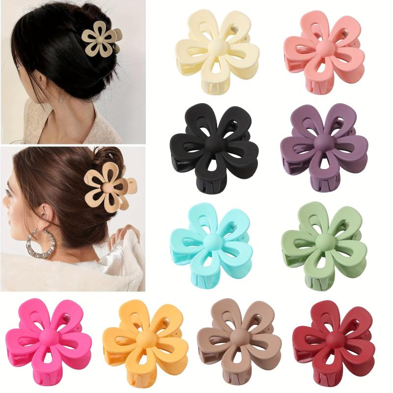 Frosted Hair Claw Hollow Flower Hair Claw Nonslip Ponytail Holder