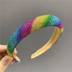 Sponge Gradient Rhinestone Hairband Vintage Headband Women Hair Accessories