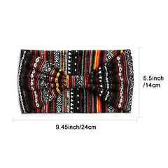 Boho Headband Wide Sweatband Leopard Pattern Hair Band Women Girls