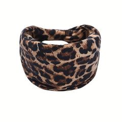 Boho Headband Wide Sweatband Leopard Pattern Hair Band Women Girls