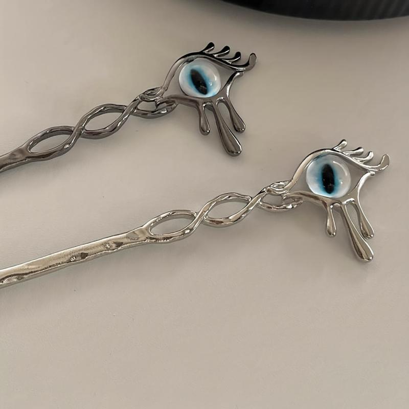 Evil Eye Hair Pin Retro Hair Stick Metal Hair Bun Maker Non Slip Hair Decoration