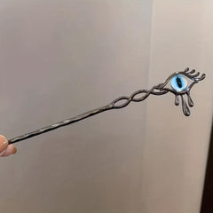 Evil Eye Hair Pin Retro Hair Stick Metal Hair Bun Maker Non Slip Hair Decoration
