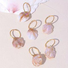 6pcs Shell Charm Hair Ring Dreadlock Buckle Hippie Style Hair Accessories