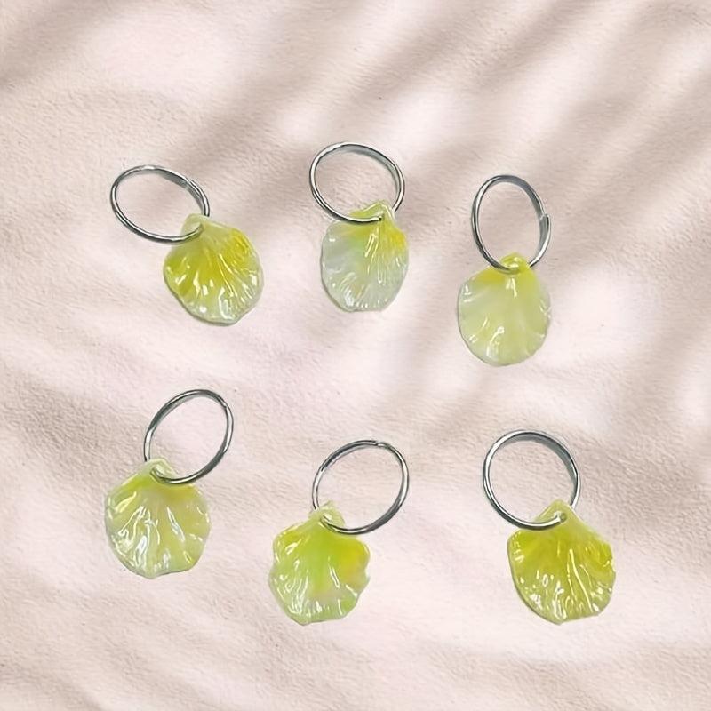 6pcs Shell Charm Hair Ring Dreadlock Buckle Hippie Style Hair Accessories