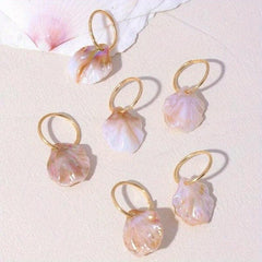 6pcs Shell Charm Hair Ring Dreadlock Buckle Hippie Style Hair Accessories