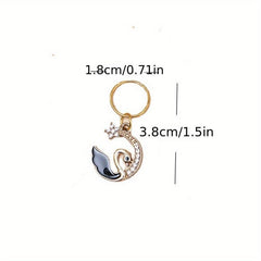 Moon Shape Hair Rings Rhinestone Spiral Hair Ring Dreadlock Buckle Head Jewelry