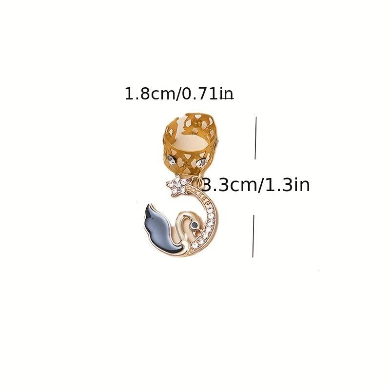 Moon Shape Hair Rings Rhinestone Spiral Hair Ring Dreadlock Buckle Head Jewelry