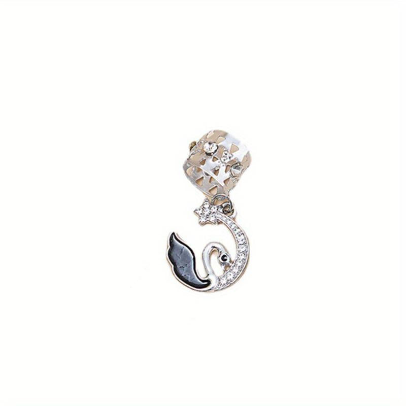 Moon Shape Hair Rings Rhinestone Spiral Hair Ring Dreadlock Buckle Head Jewelry