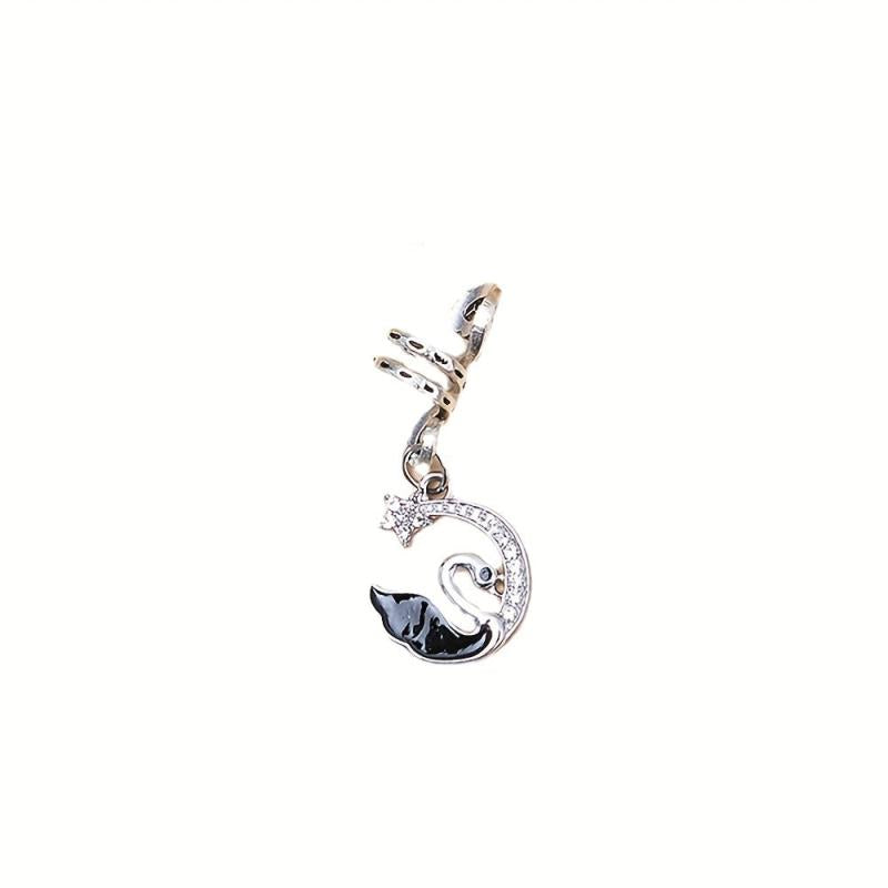 Moon Shape Hair Rings Rhinestone Spiral Hair Ring Dreadlock Buckle Head Jewelry
