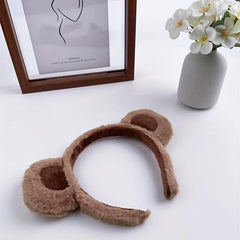 Plush Bear Ears Headband for Women Girls