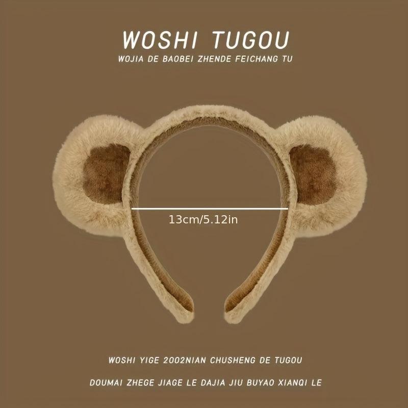 Plush Bear Ears Headband for Women Girls