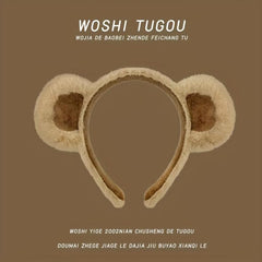 Plush Bear Ears Headband for Women Girls