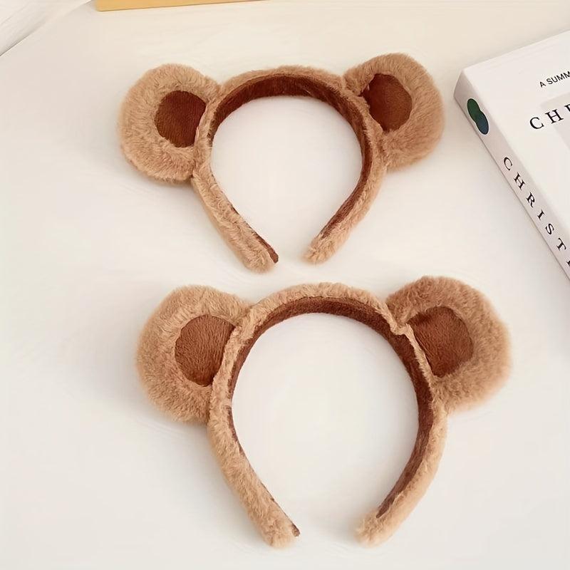 Plush Bear Ears Headband for Women Girls