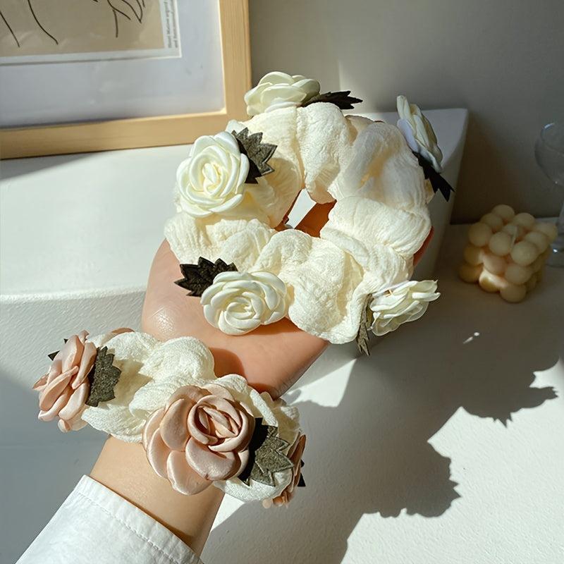 Flower Hair Scrunchies Headwear for Girls Hair Accessories