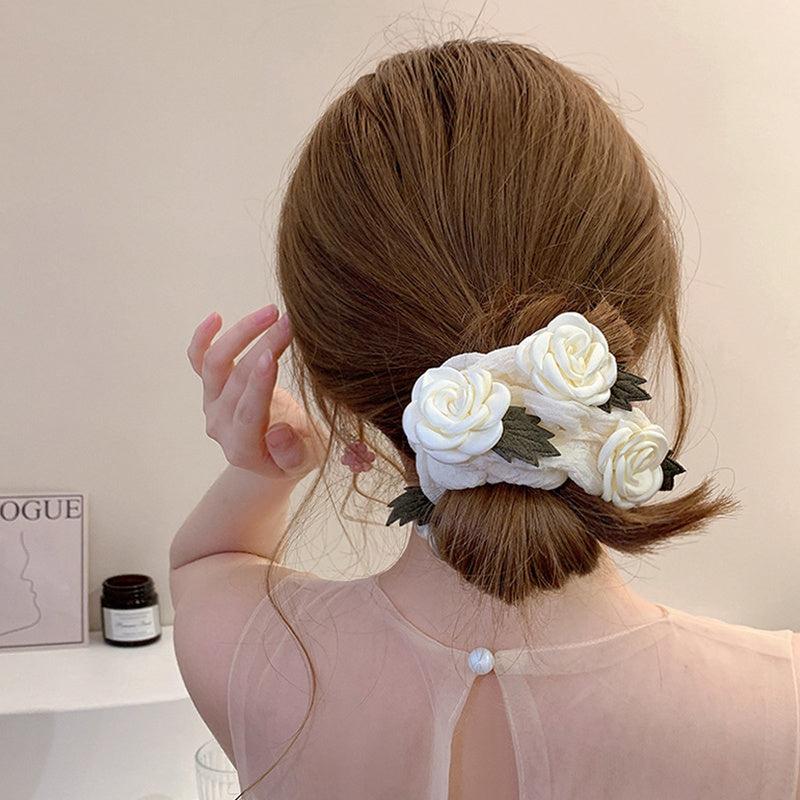 Flower Hair Scrunchies Headwear for Girls Hair Accessories
