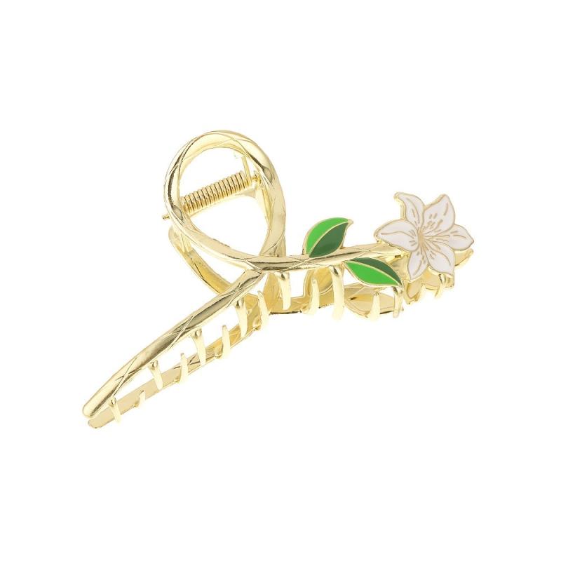 Metal Lily Flower Hair Clip for Women Girls Hair Accessories