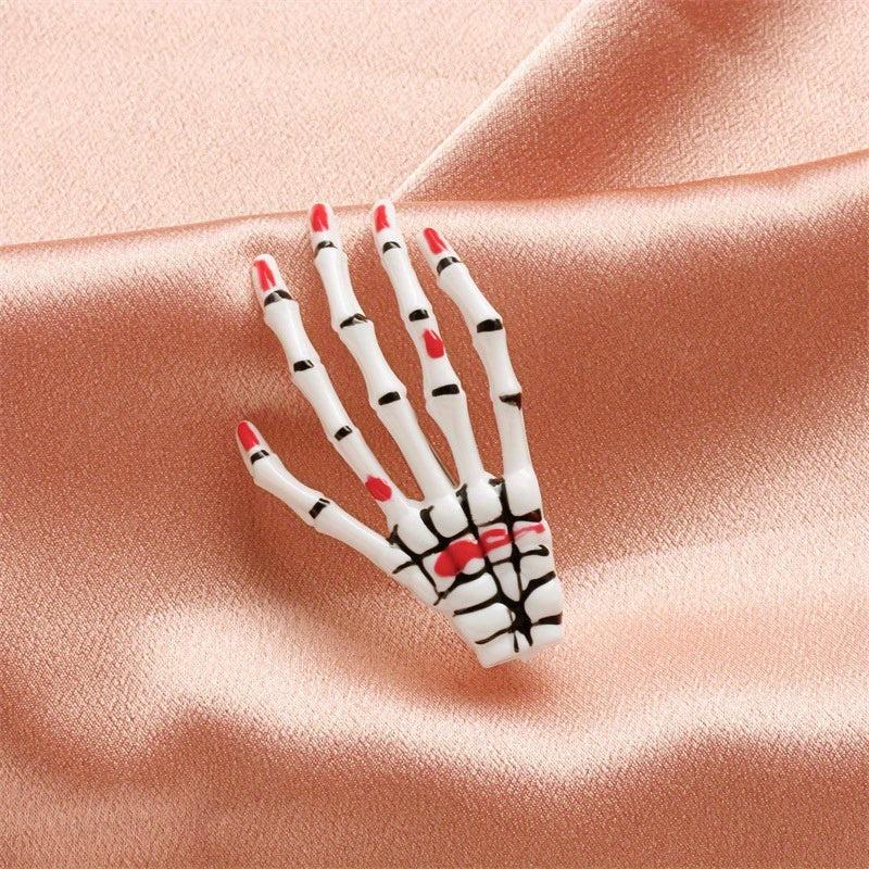 Y2K Skeleton Hand Bone Hair Clip Halloween Hair Slides for Women Girls