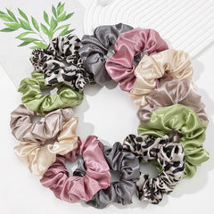 12PCS Satin Scrunchie Set Oversized Pastel Hair Tie Bracelet