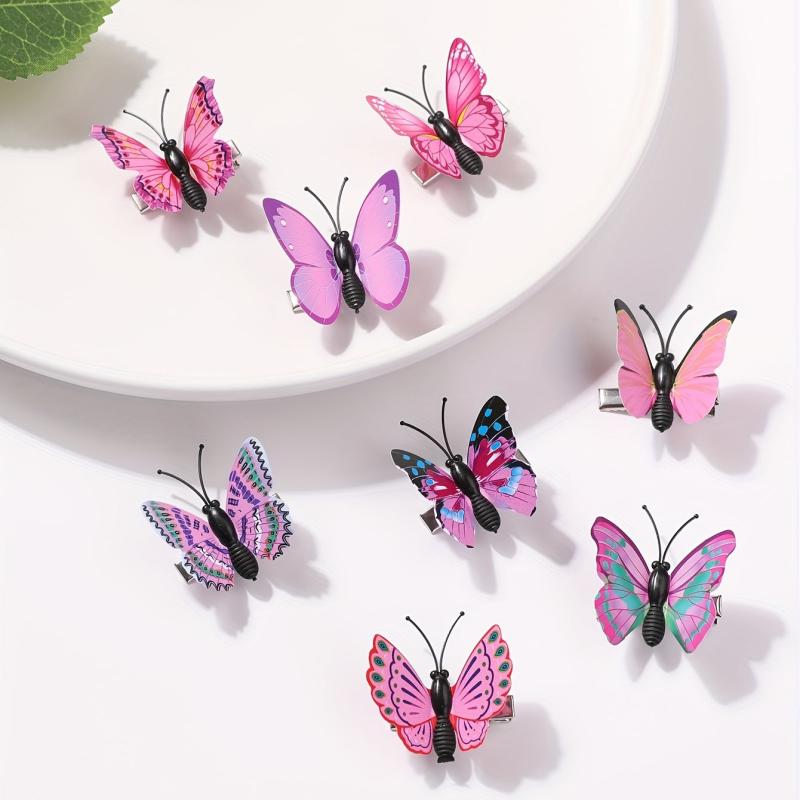 8pcs Butterfly Hair Clip Wedding Headdress Accessories