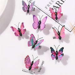 8pcs Butterfly Hair Clip Wedding Headdress Accessories