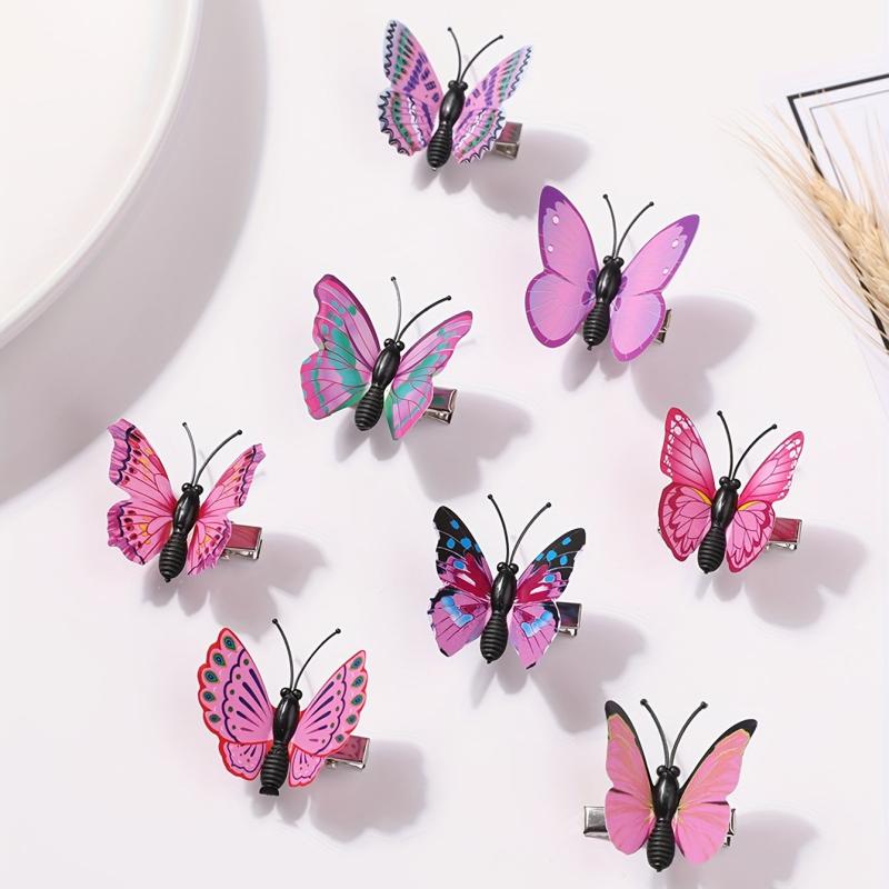 8pcs Butterfly Hair Clip Wedding Headdress Accessories
