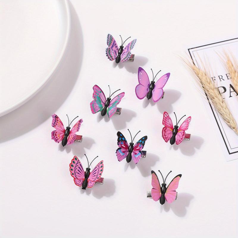 8pcs Butterfly Hair Clip Wedding Headdress Accessories